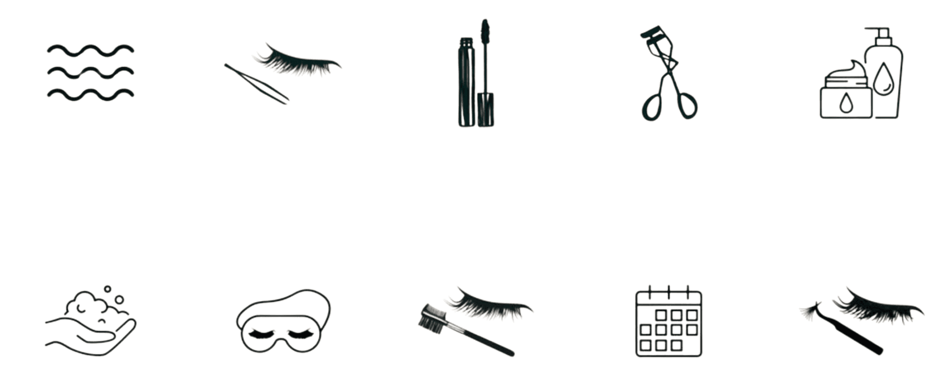 Lash aftercare — no water, no picking, no mascara, no curler, oil-free products